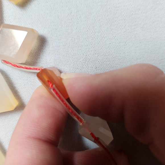 Carnelian Faceted Diamond Beads - Picture 13 of 14